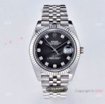 Clean Factory 1:1 Clone Rolex Datejust 41 Dark Rhodium Diamond Face Jubliee Band